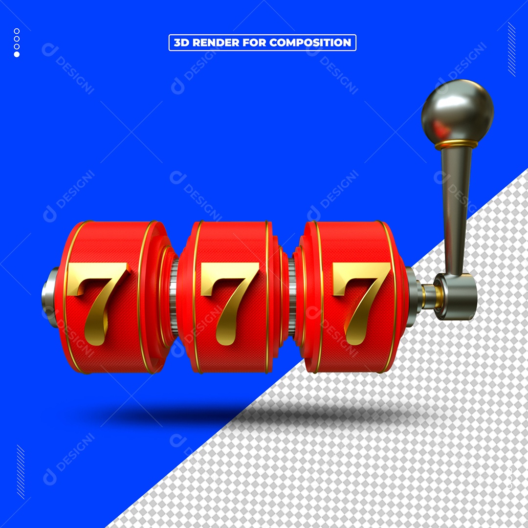 Cassino Roleta Elemento 3D Vermelho  para Composição PSD