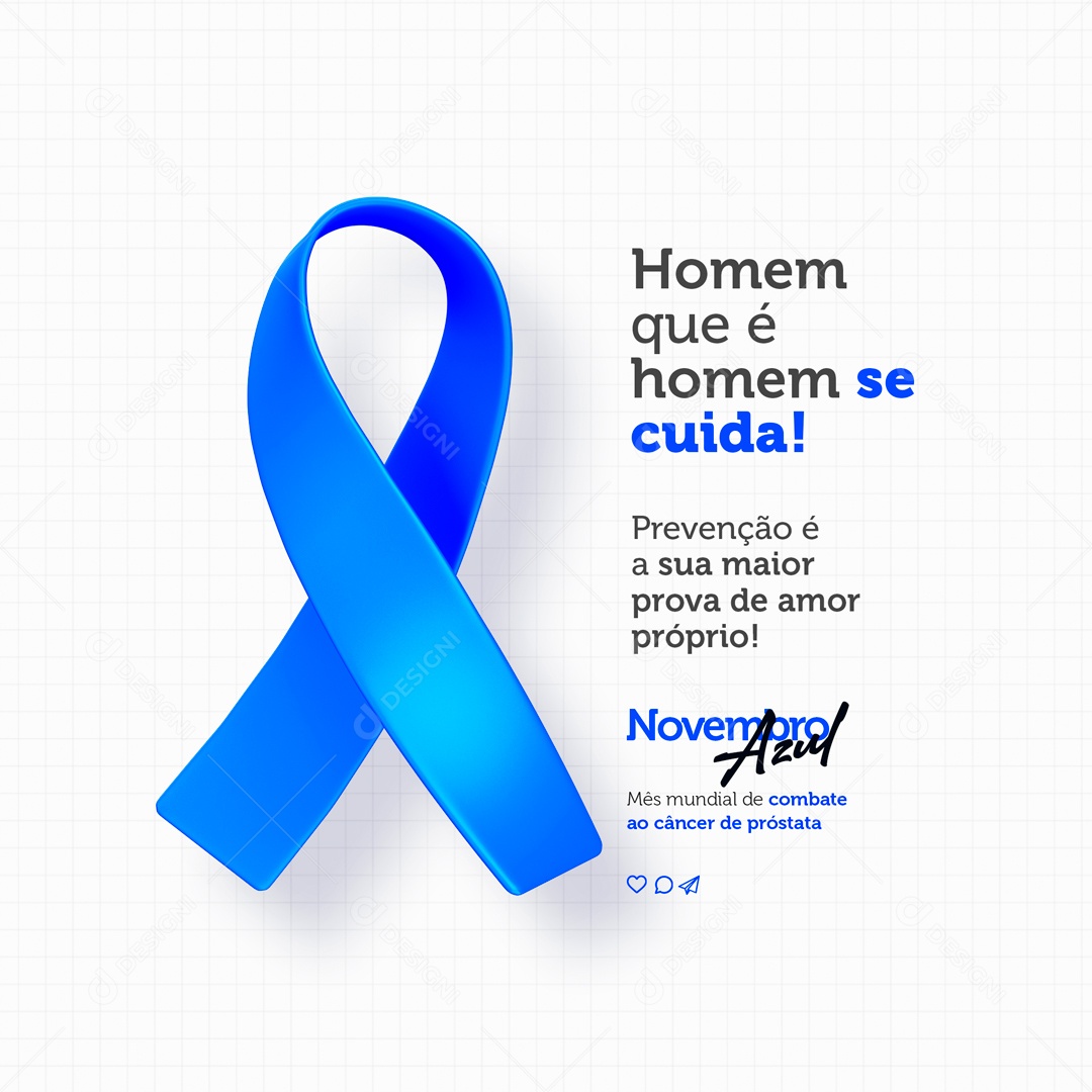 Homem Se Cuida Novembro Azul Social Media PSD Editável
