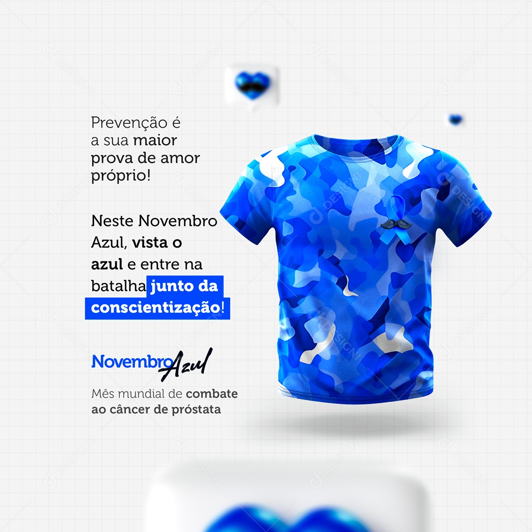 Social Media Junto Da Conscientização Novembro Azul PSD Editável