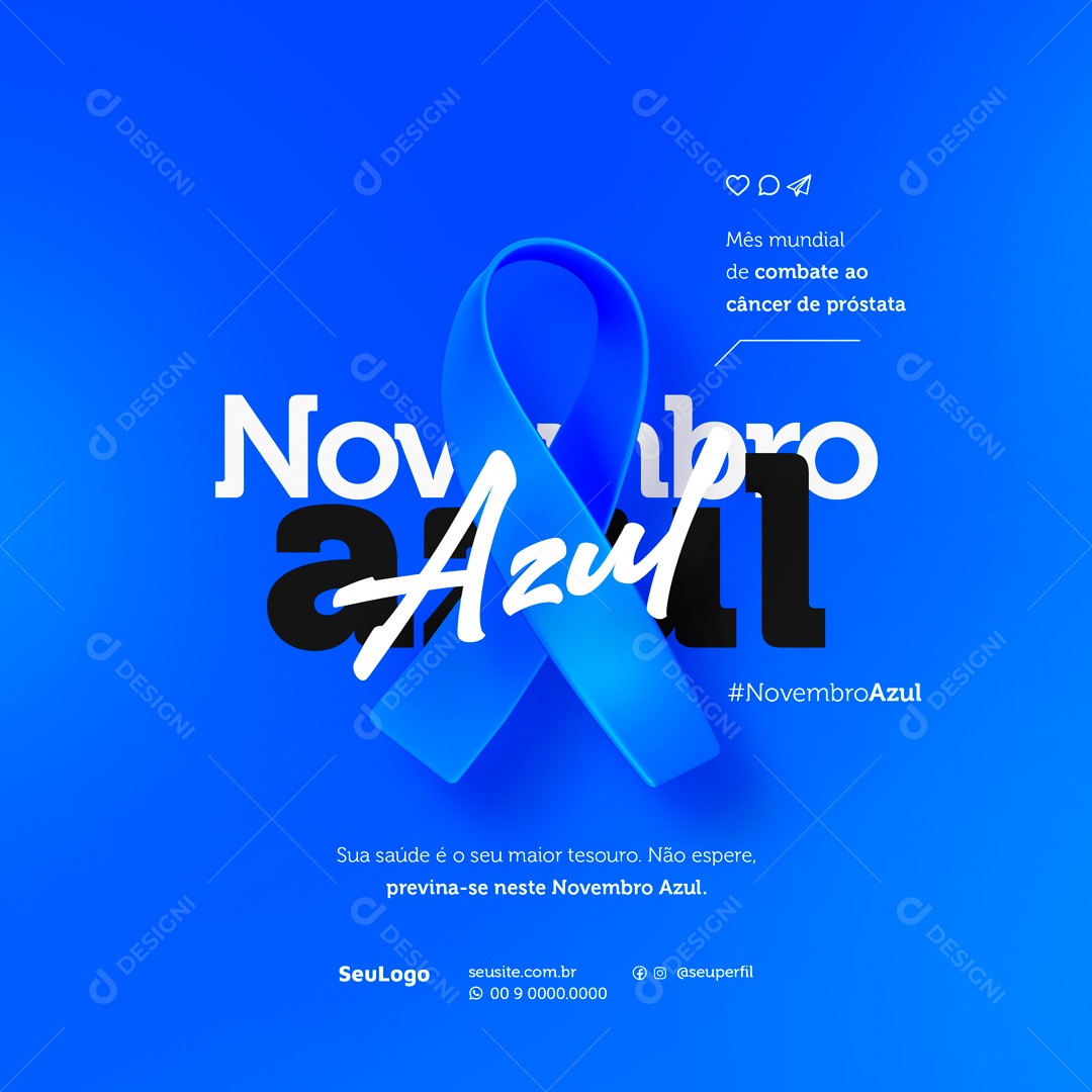Social Media Novembro Azul Combate Ao Câncer De Próstata PSD Editável