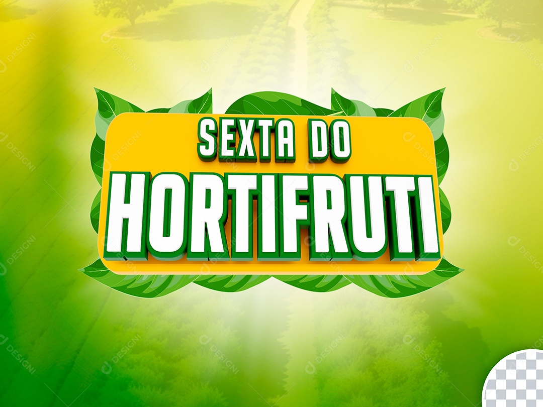 Sexta do Hortifruti Selo 3D para Composição PSD