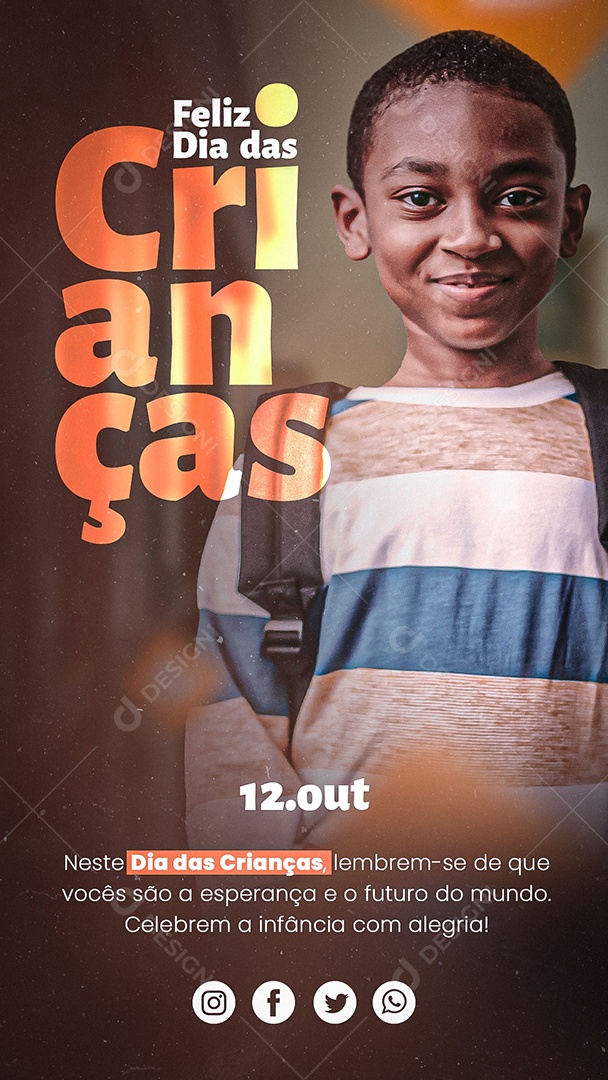 Social Media Story Feliz Dia Das Crianças 12 De Outubro PSD Editável