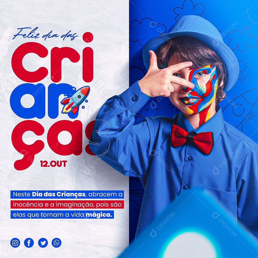 Feed Feliz Dia Das Crianças 12 De Outubro Social Media PSD Editável