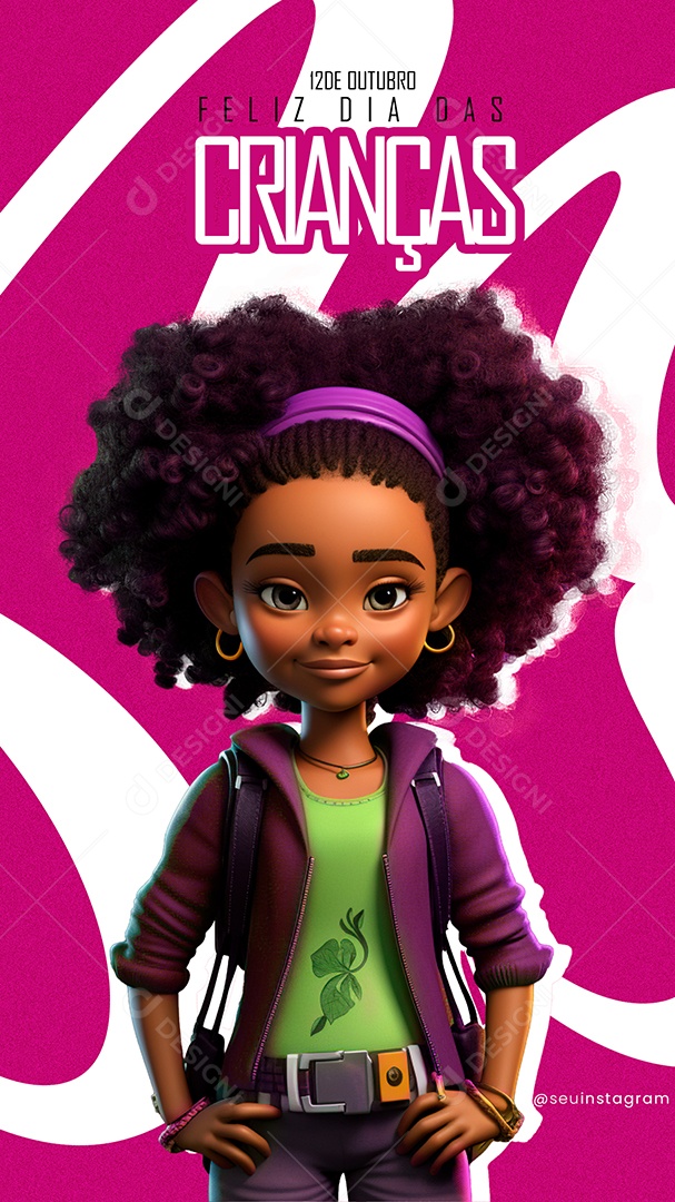 Story Social Media Feliz Dia Das Crianças 12 de Outubro PSD Editável