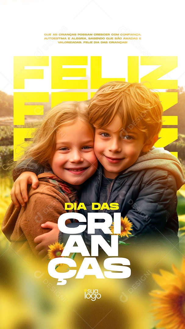 Story Feliz Dia Das Crianças Confiança Autoestima e Alegria Social Media PSD Editável