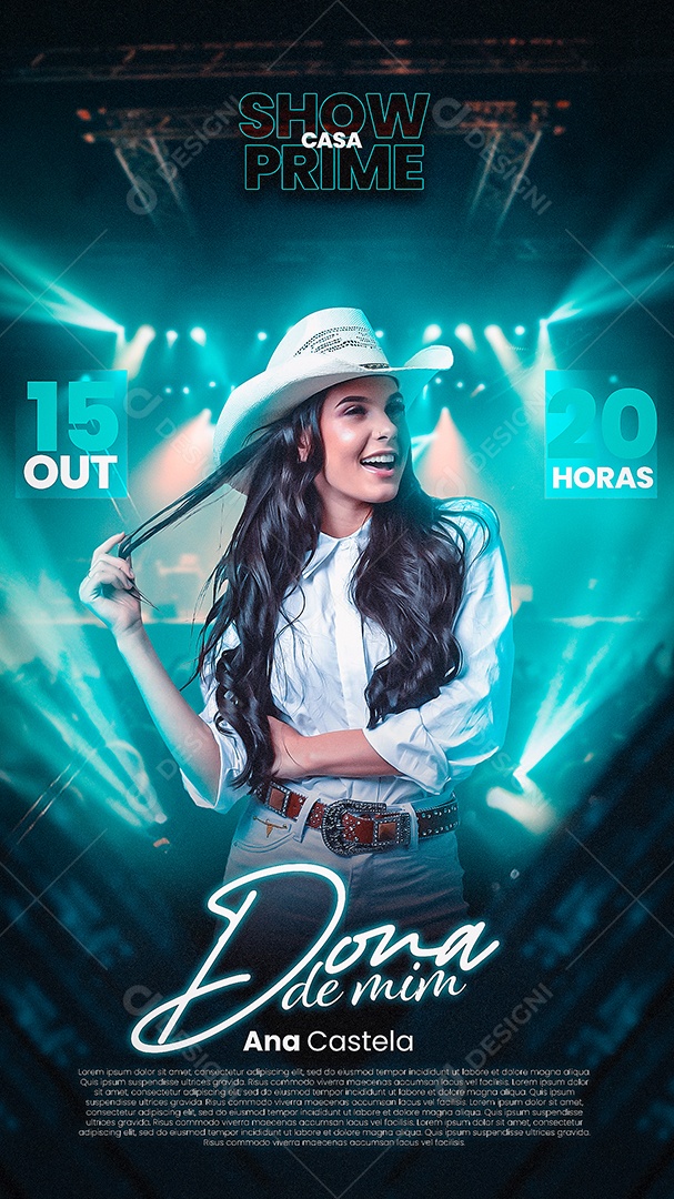 Story Flyer Show Casa Prime Ana Castela Dona de Mim Social Media PSD Editável