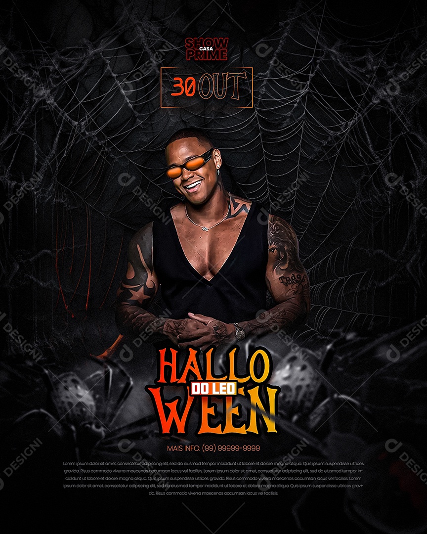 Flyer Halloween Do Léo Social Media PSD Editável