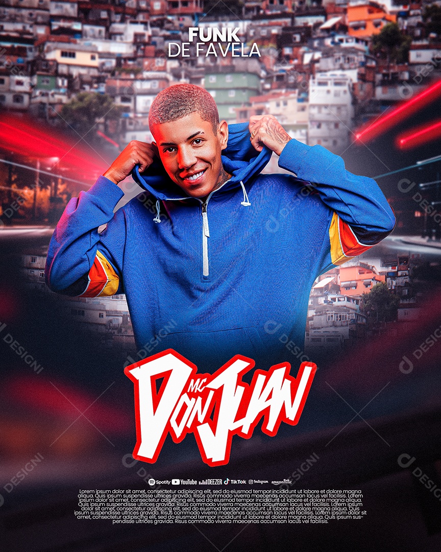 Flyer Funk De Favela Mc Don Juan Social Media PSD Editável