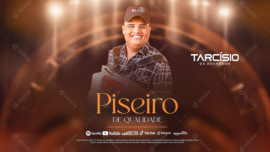 Banner Flyer Tarcísio Do Acordeon Piseiro De Qualidade Social Media PSD Editável
