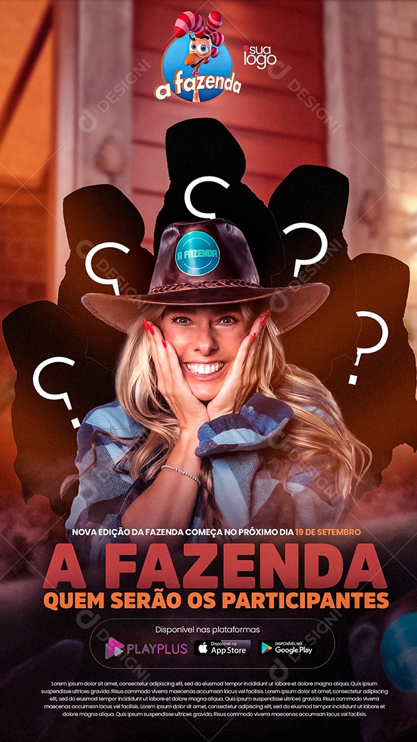 Story Flyer Reality Show A Fazenda Quem serão os Participantes Nova Edição Social Media PSD Editável