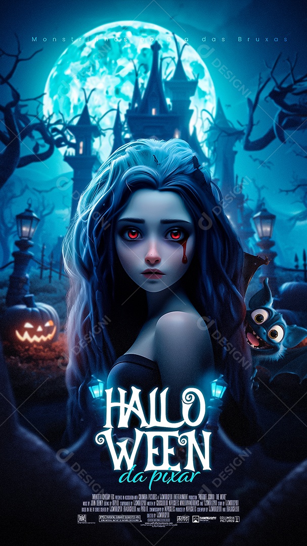 Story Halloween da Pixar Dia das Bruxas 31 de Outubro Social Media PSD Editável