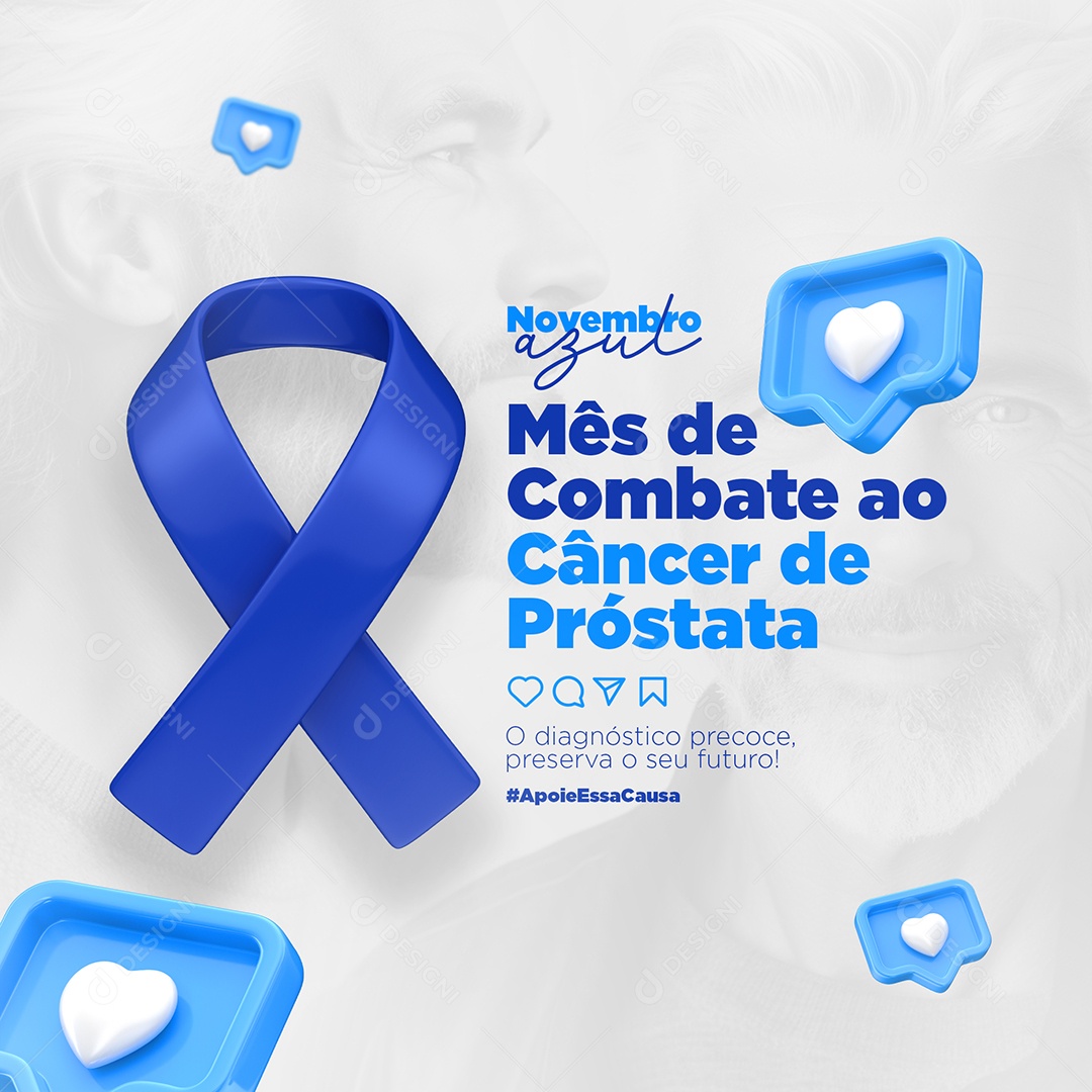 Social Media Novembro Azul O Diagnóstico Precoce PSD Editável