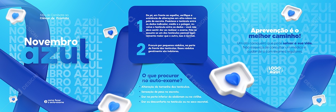 Banner Novembro Azul Mês De Combate Ao Câncer De Próstata Social Media PSD Editável