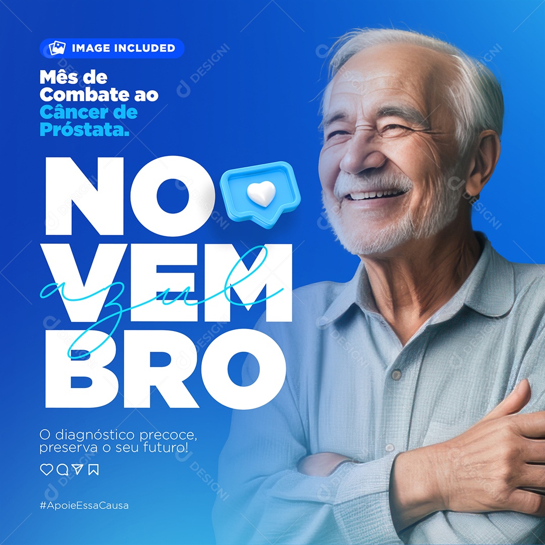 Social Media Novembro Azul Mês De Combate PSD Editável