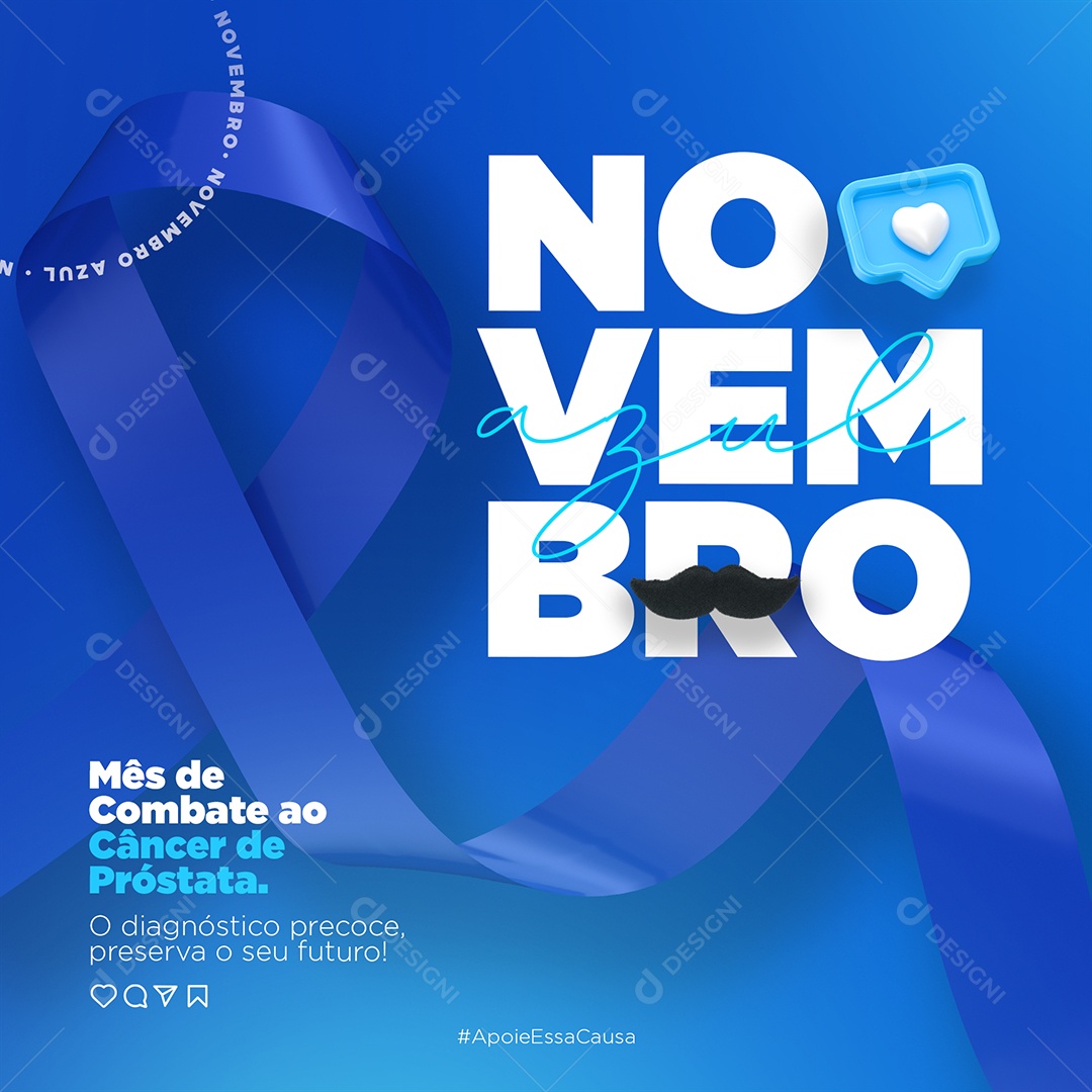 Novembro Azul Preserva o Seu Futuro Social Media PSD Editável