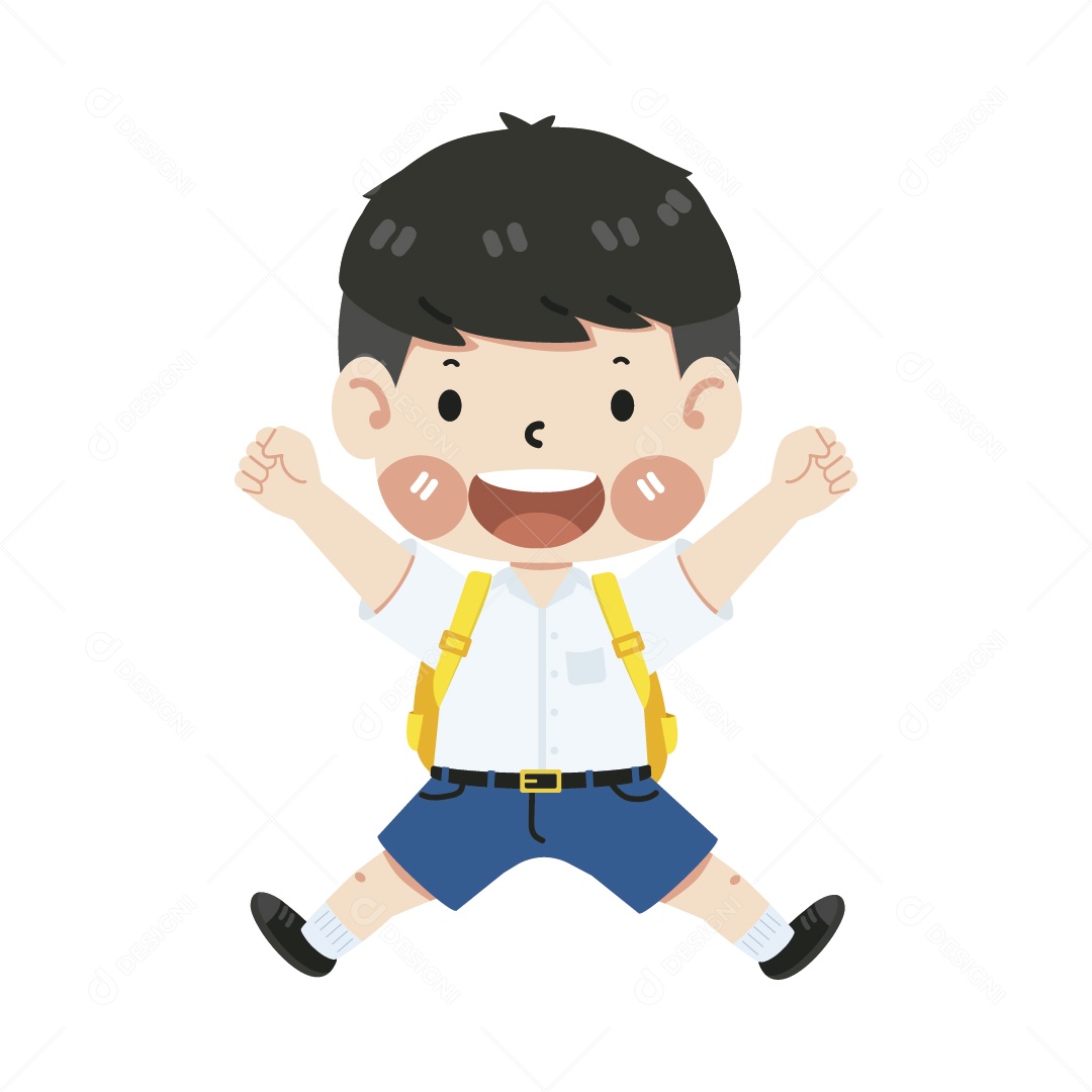 Garoto Estudante Ilustração Vetor EPS