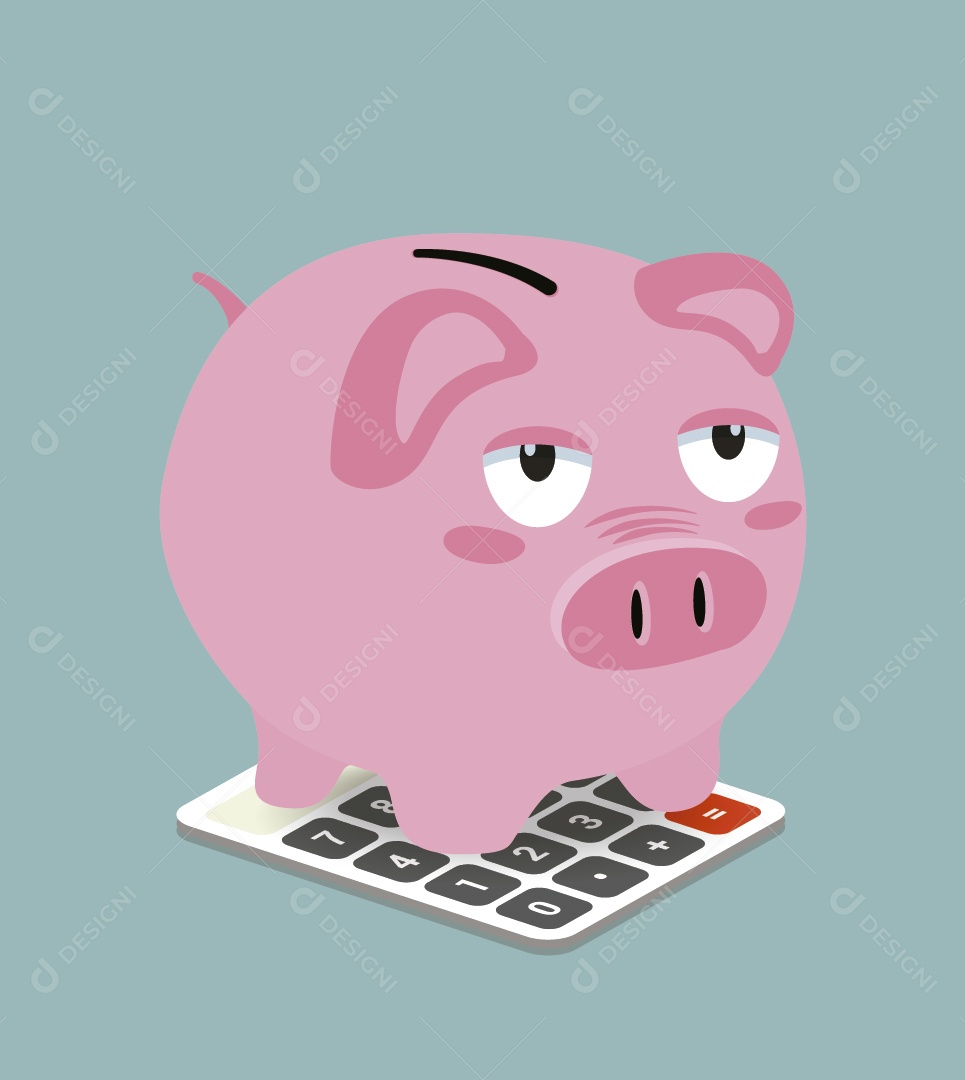 Cofrinho de Porquinho Ilustração Vetor EPS