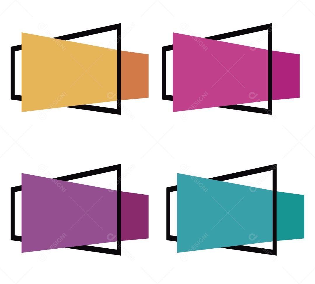 Conjunto de Faixas Ilustração Vetor EPS