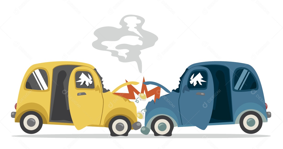Acidente de Carro Ilustração Vetor EPS
