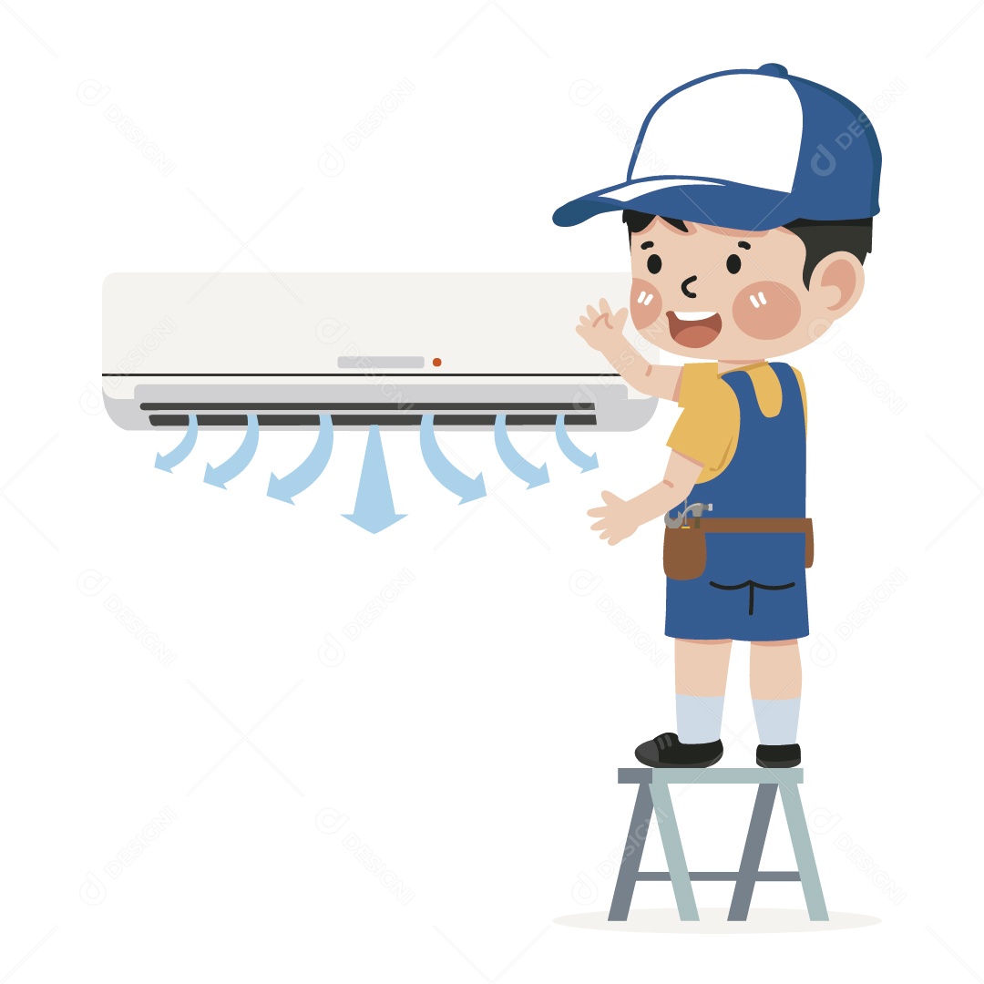 Tecno de Ar Condicionado Ilustração Vetor EPS