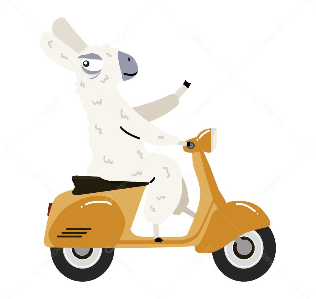 Alpaca de Motocicleta Ilustração Vetor EPS