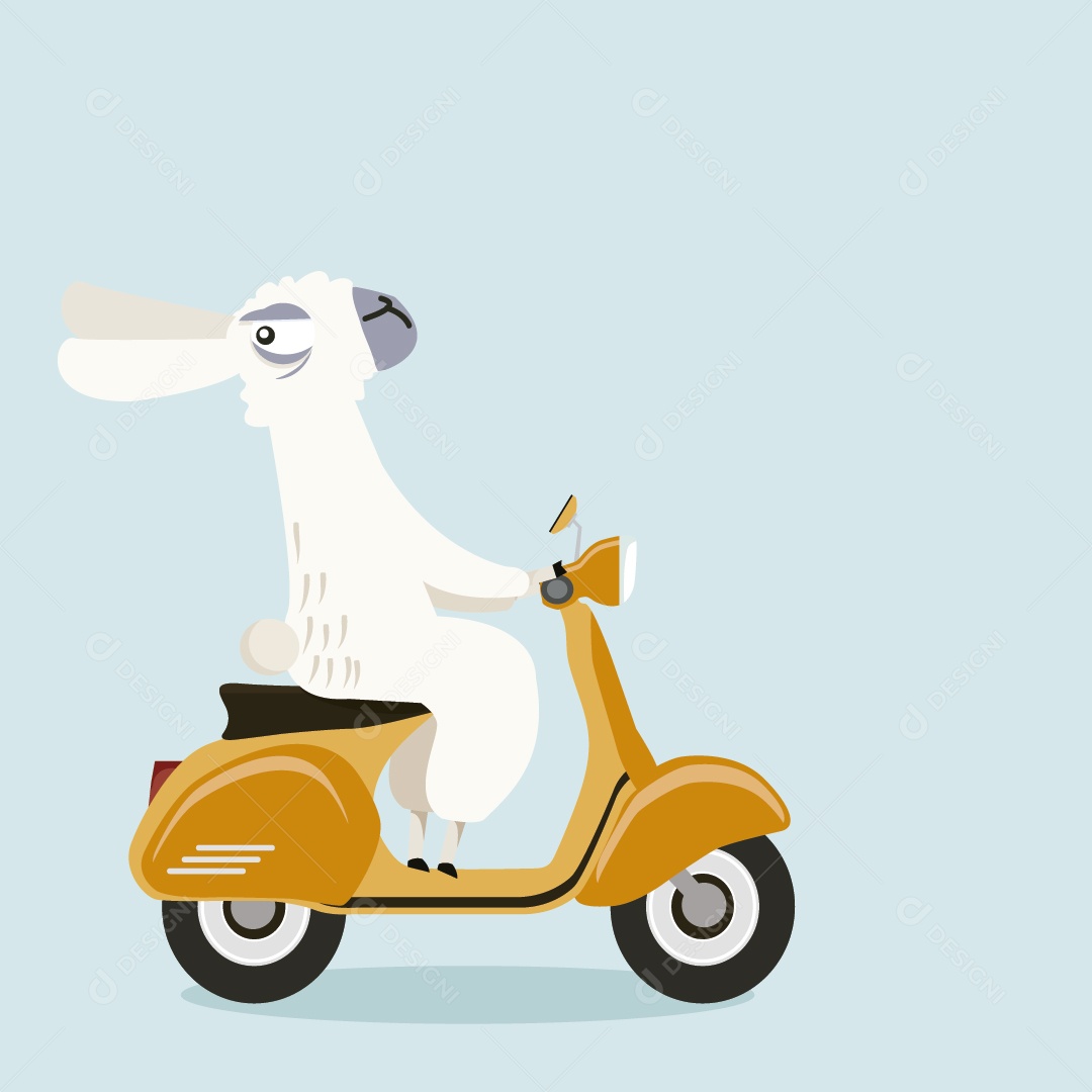 Alpaca de Motocicleta Ilustração Vetor EPS