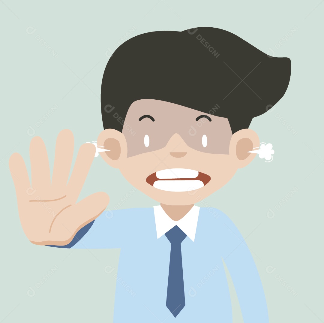 Empresário Zangado Ilustração Vetor EPS