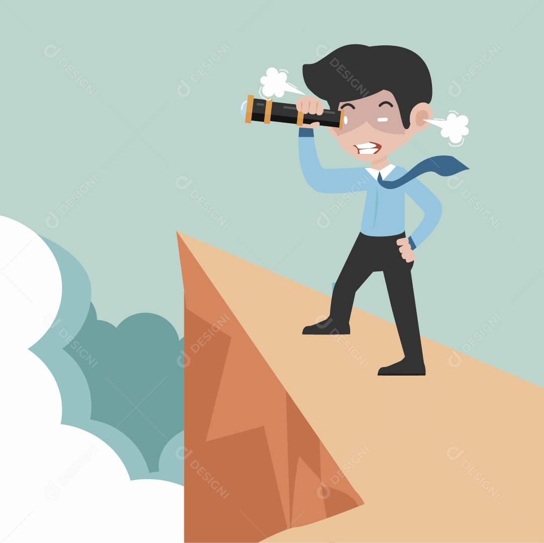 Empresário de Olho no seu Objetivo  Ilustração Vetor EPS