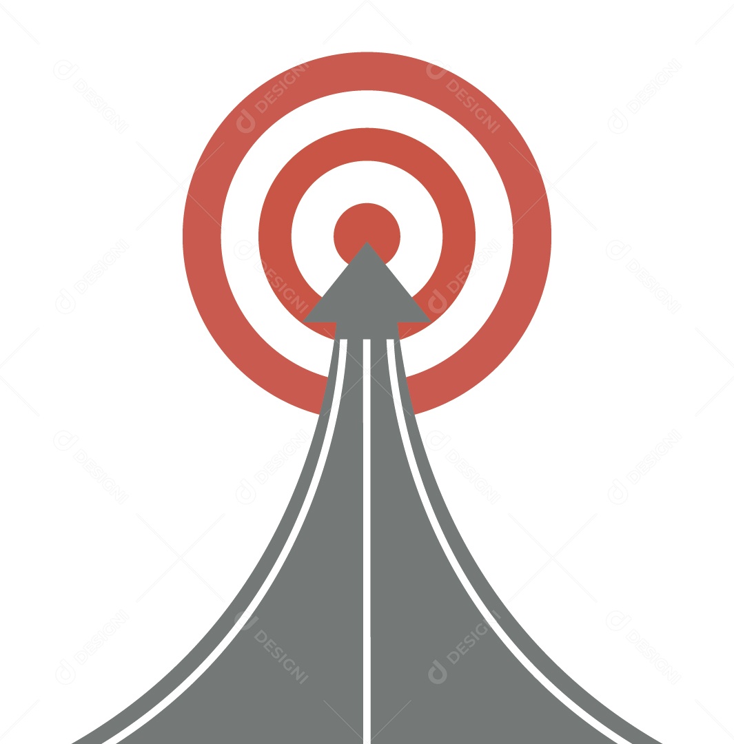 Seta para frente em Direção ao Alvo vermelho Vetor EPS