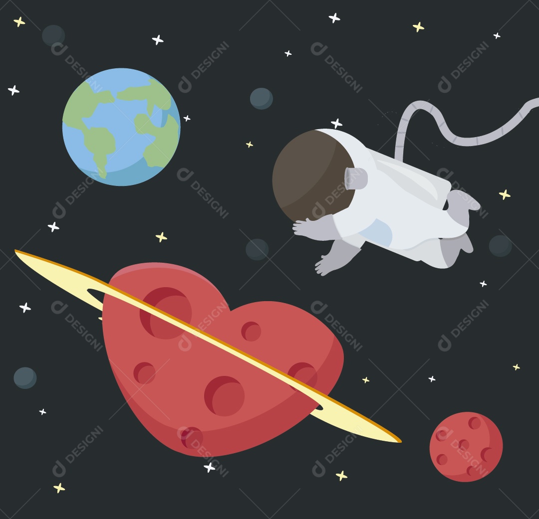 Astronauta no Espaço Ilustração de Vetor EPS