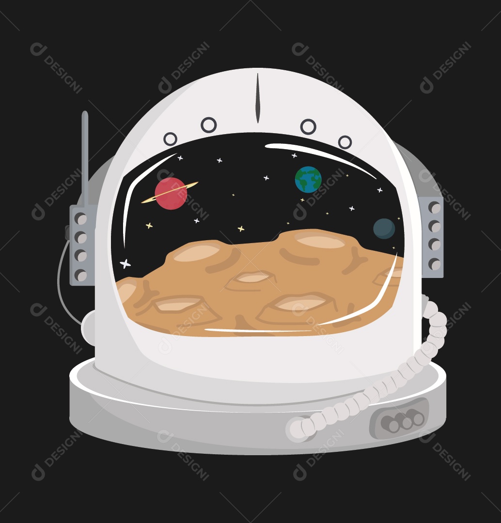 Capacete de Astronauta Ilustração de Vetor EPS