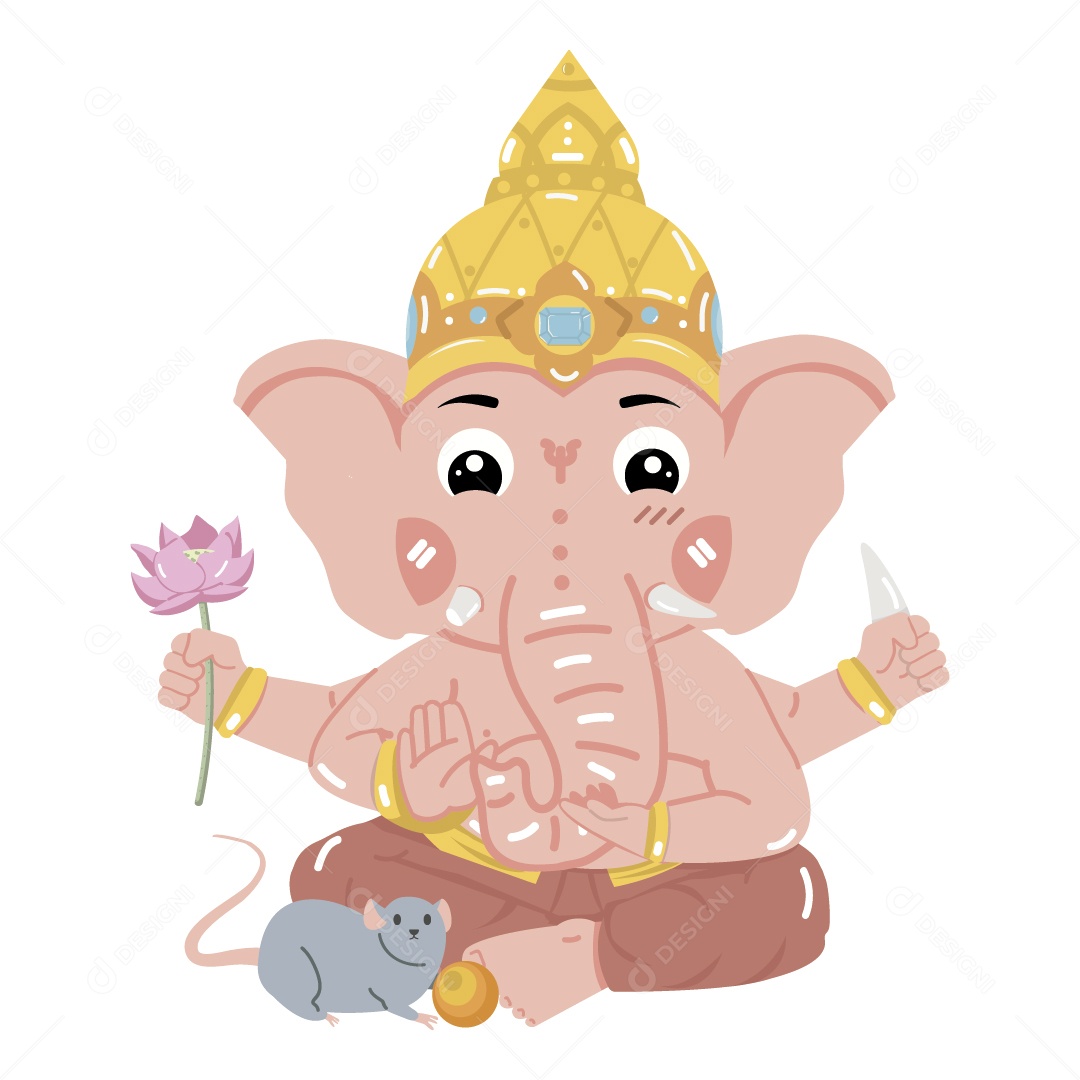 Deus Hindu Ganesha Ilustração Vetor EPS