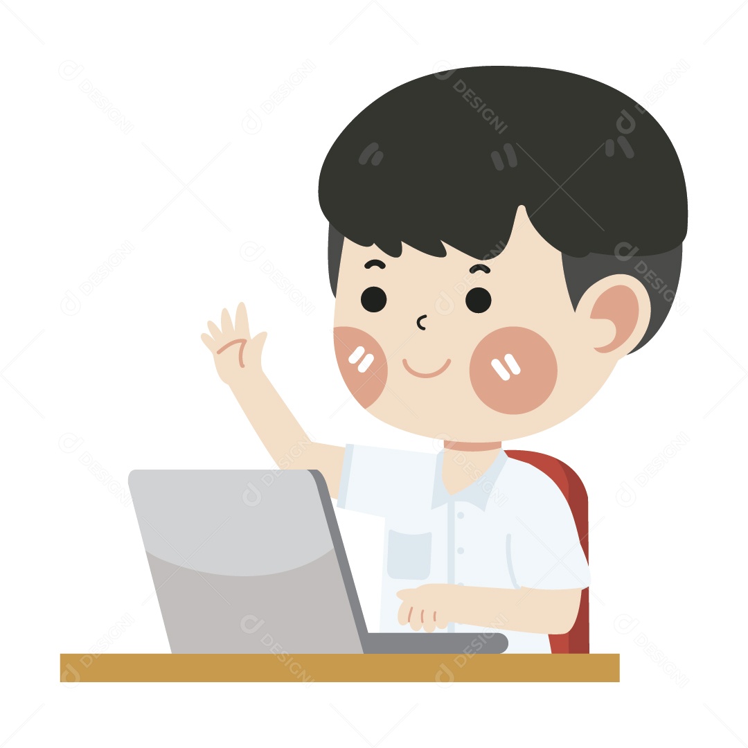 Garoto Estudante Ilustração Vetor EPS