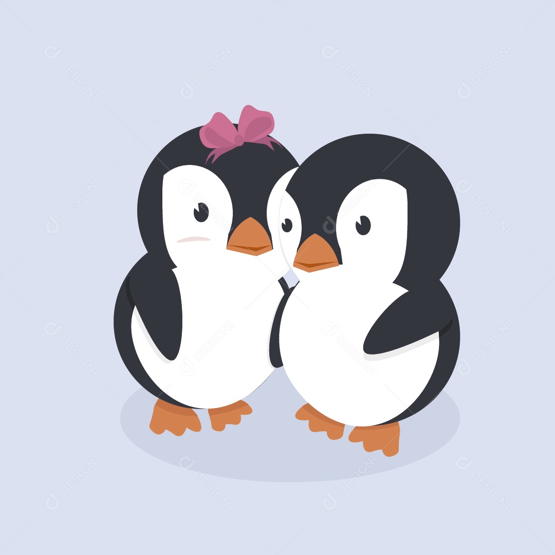 Casal de Pinguim Ilustração Vetor EPS