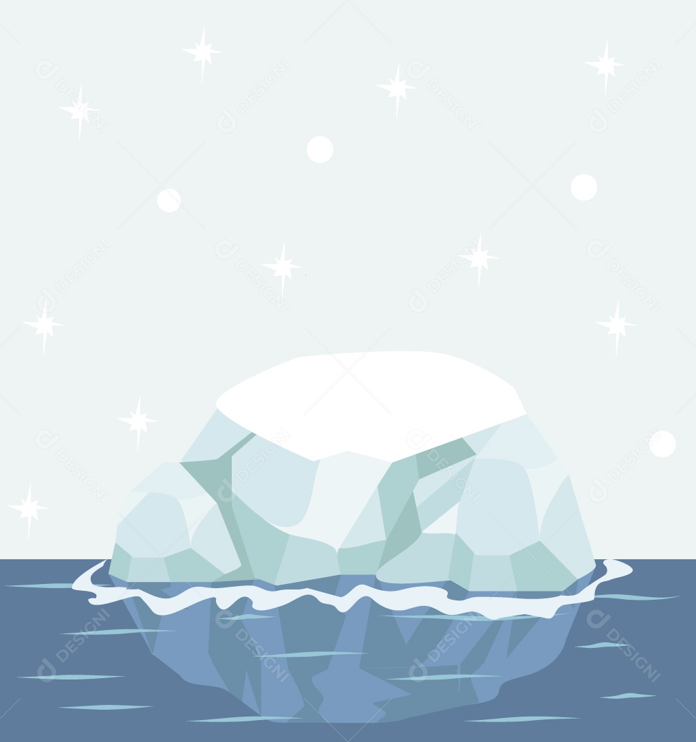 Paisagem Ártica Ilustração Vetor EPS