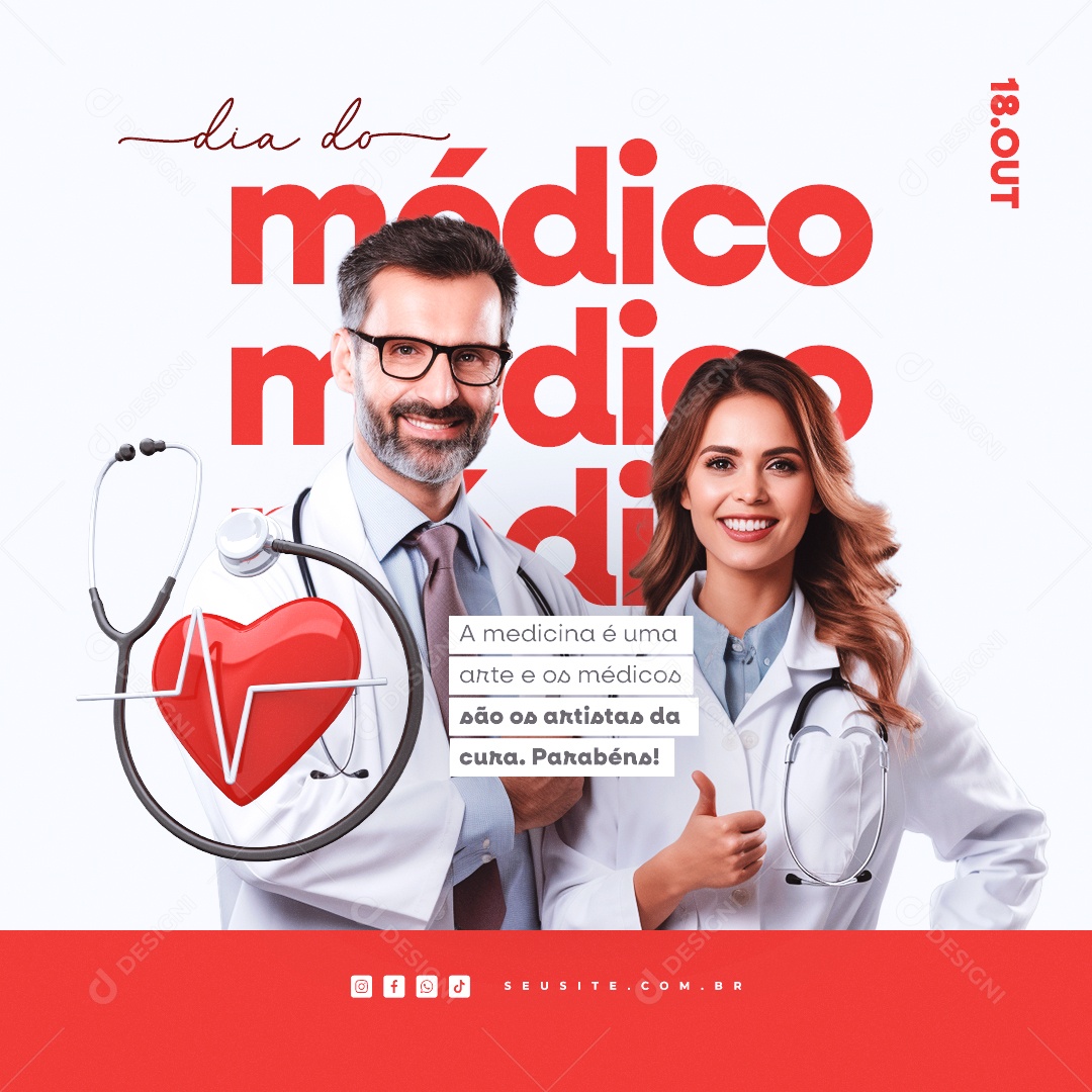 Dia Do Médico A Medicina é uma Arte e os Médicos são os Artistas da Cura Social Media PSD Editável