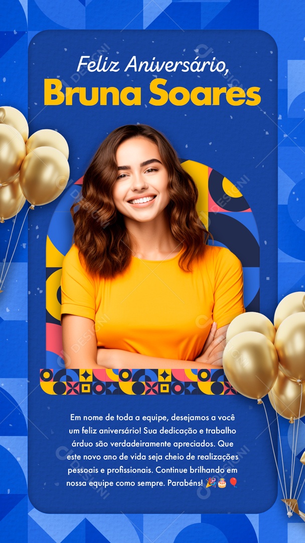 Socia Media Story Feliz Aniverário PSD Editável