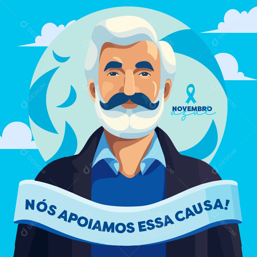 Novembro Azul Nós Apoiamos Essa Causa Social Media PSD Editável