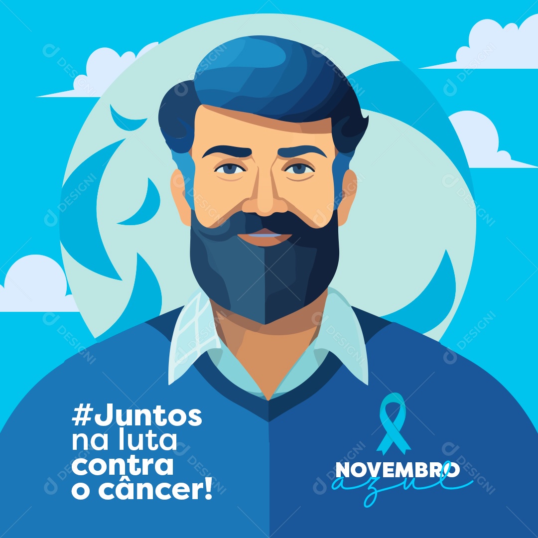 Novembro Azul Juntos Na Luta Contra O Câncer Social Media PSD Editável