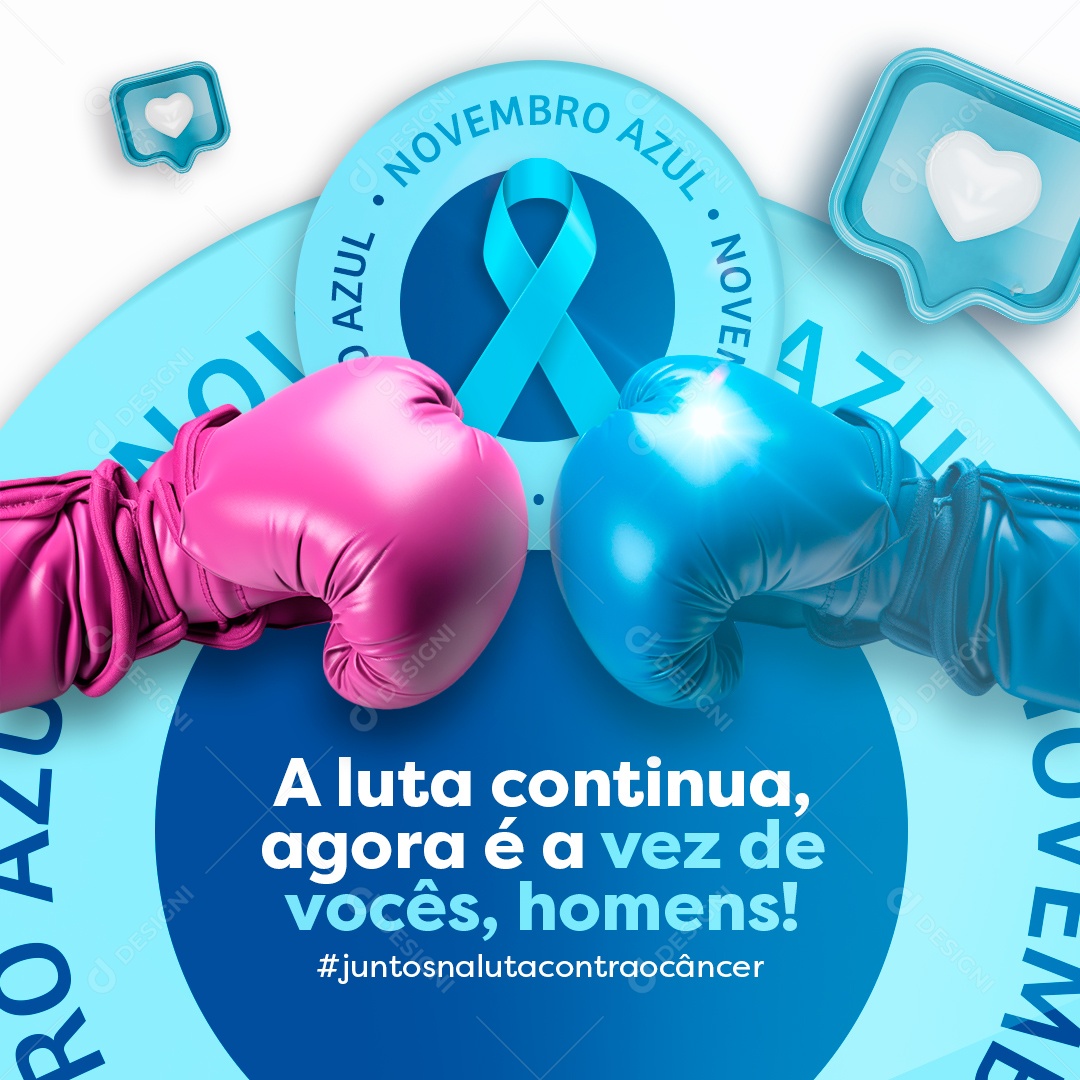 Social Media a Luta Continua Novembro Azul PSD Editável