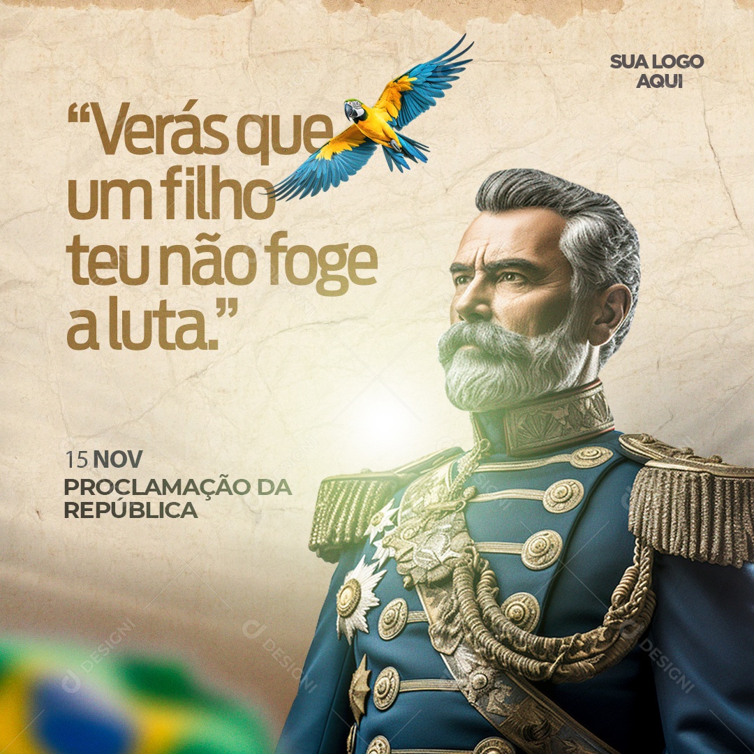 Dia Da Proclamação Da República Filho Teu Não Foge a Luta Social Media PSD Editável