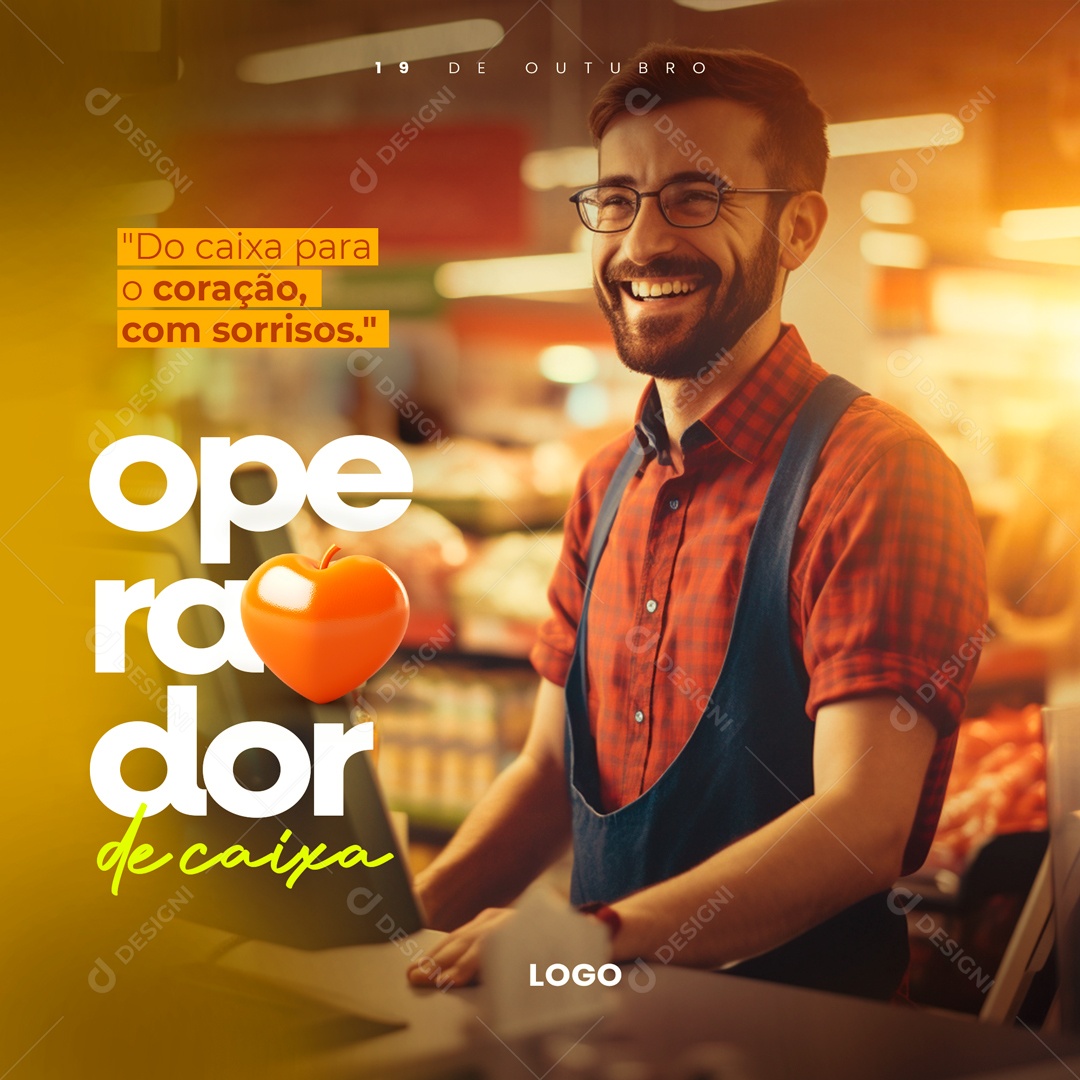 Dia Do Operador De Caixa 19 De Outubro Social Media PSD Editável