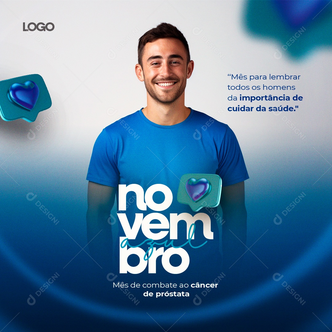 Social Media Novembro Azul Mês De Combate PSD Editável