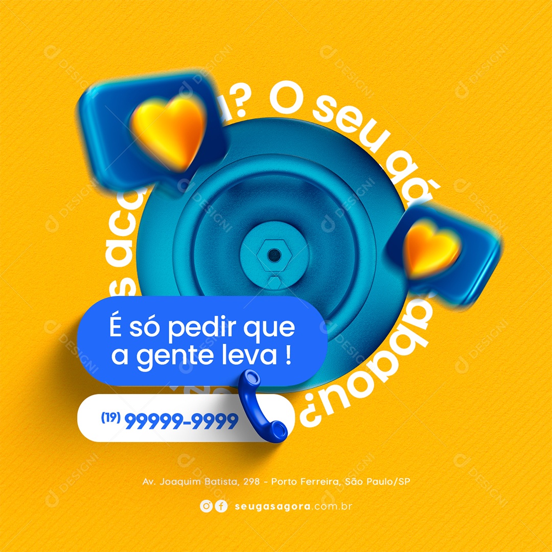 Gás de Cozinha O Seu Gás Acabou é só Pedir que a Gente Leva Social Media PSD Editável