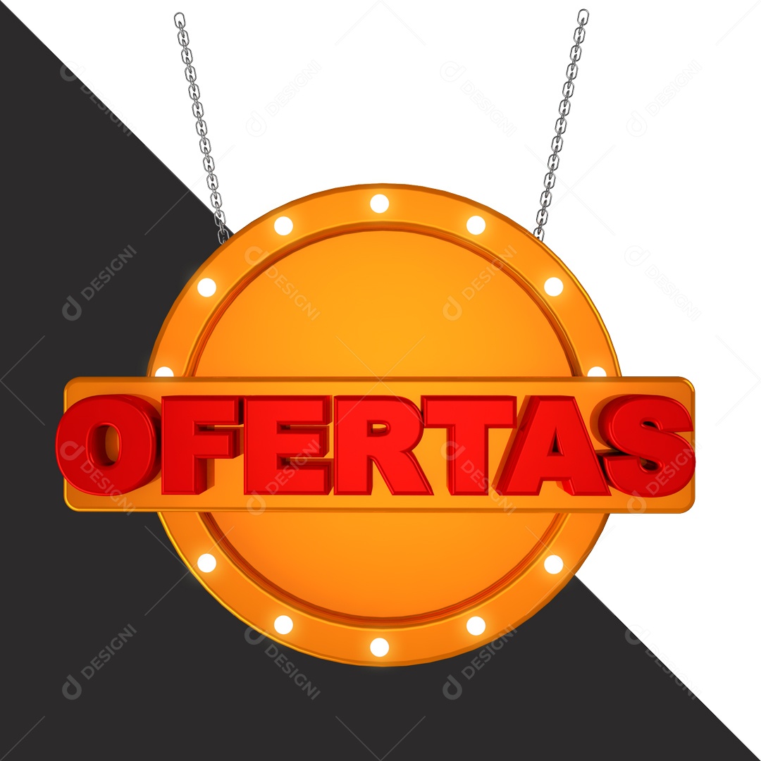 Ofertas Amarelo e Vermelho Selo 3D Para Composição PSD