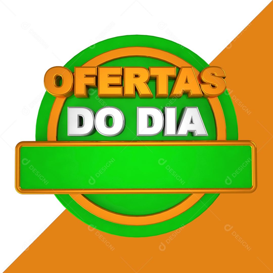 Ofertas Do Dia Amarelo e Verde Selo 3D Para Composição PSD
