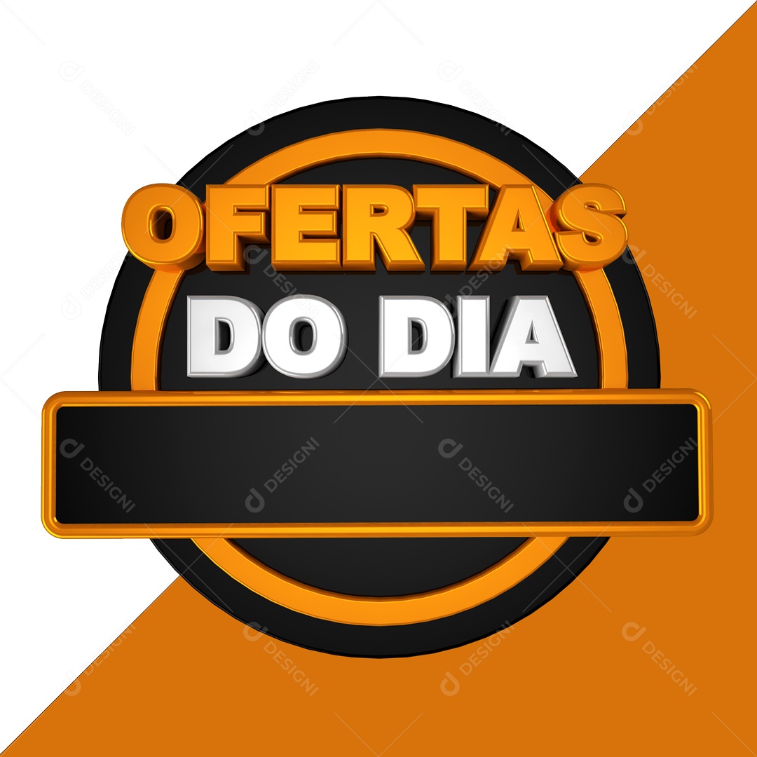 Ofertas Do Dia Amarelo e Preto Selo 3D Para Composição PSD