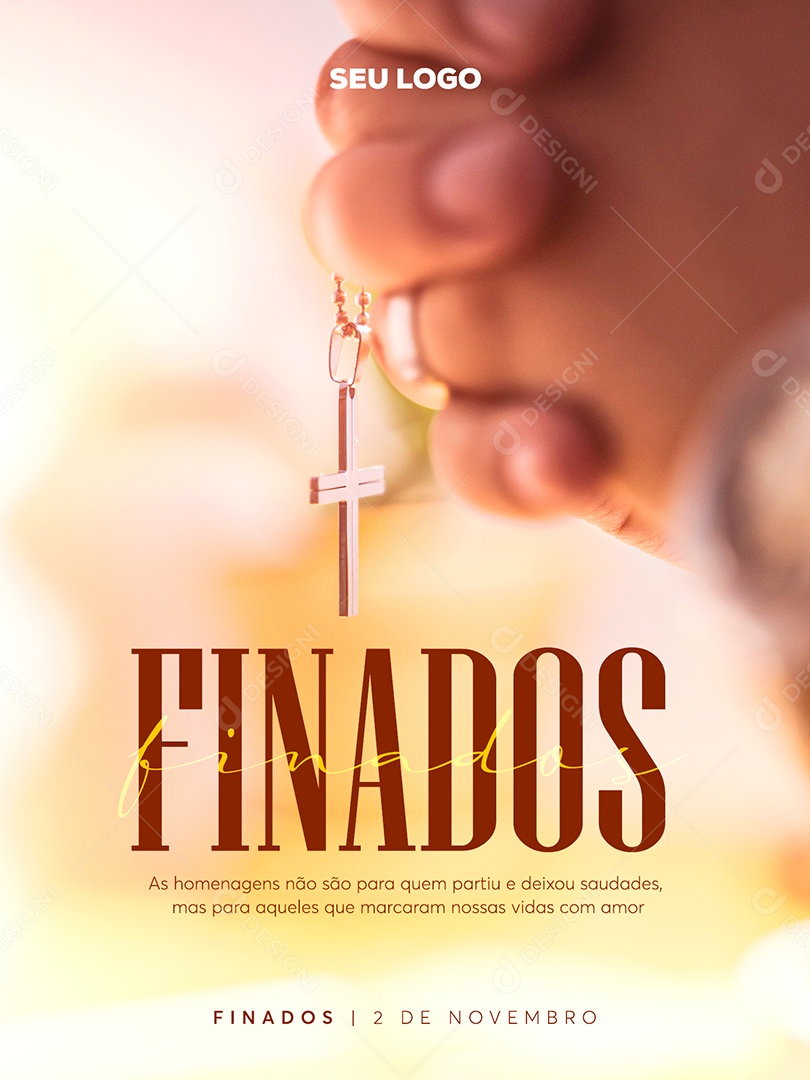 Dia de Finados 2 de Novembro Homenagem para Aqueles que Marcaram nossas Vidas com Amor Social Media PSD Editável