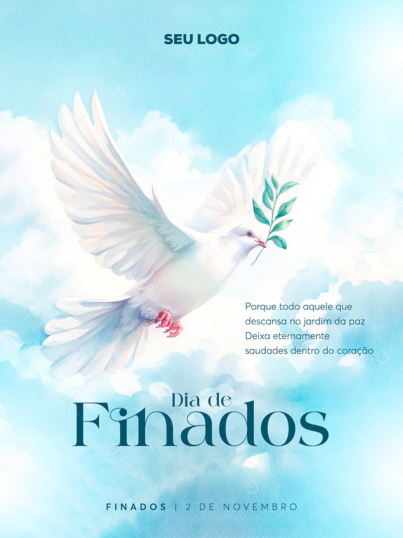 Dia de Finados 2 de Novembro Eternamente Saudades Dentro do nosso Coração  Social Media PSD Editável