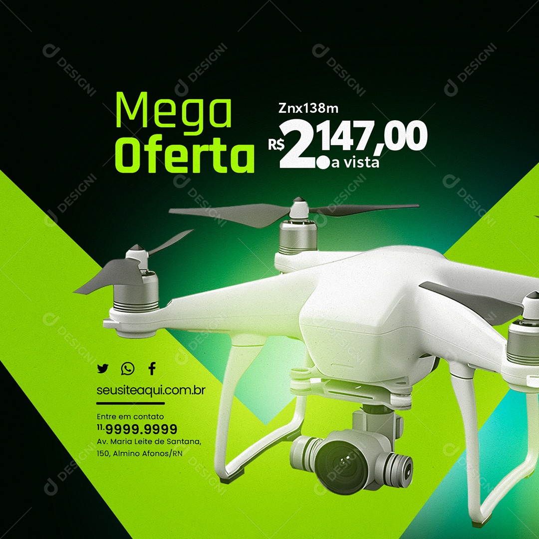 Loja de Drones Mega Oferta Social Media PSD Editável